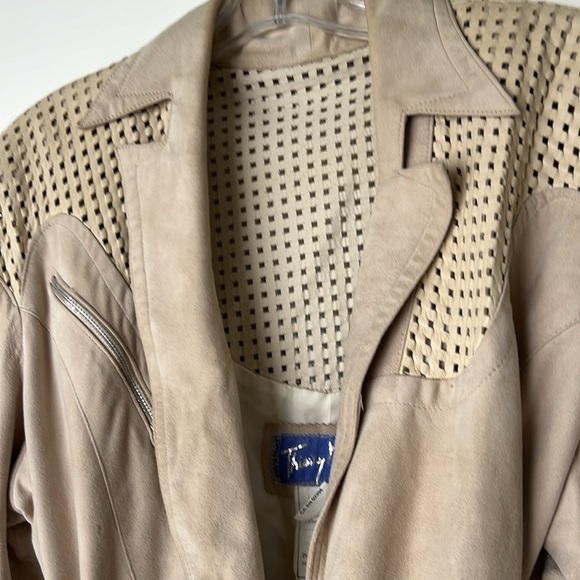 THIERRY MUGLER 💄 Vintage 80’s Suede Skirt suit Sz 38 - Picture 3 of 12